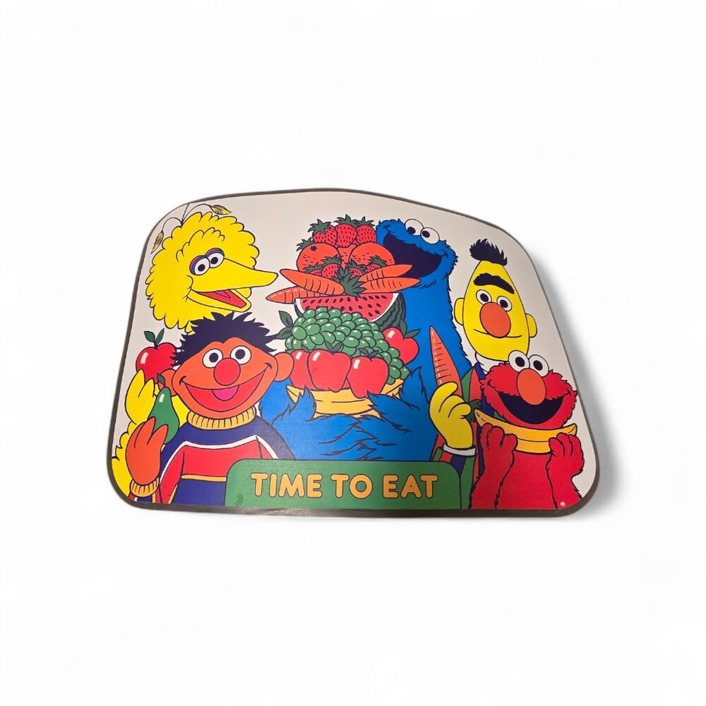 Set of 2 Vintage Sesame Street Childs Placemat Doublesided Time To Eat Big Bird